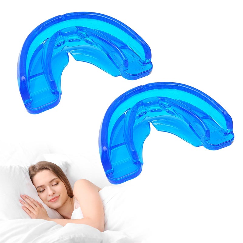 SAIIURV 2 Pcs Anti Snoring Devices for Sleep, Adjustable Snoring Mouthpiece-Ready to Use Snore Stopper-Comfortable, Anti Snore Mouthpiece Device Sleeping Snore Stopper Fit for Men and Women (Blue)